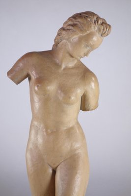 Ugo Zaccagnini, Art Deco Sculpture of Nude Woman, 1930s, Earthenware-KGD-2043559