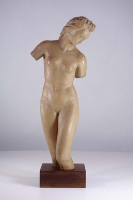 Ugo Zaccagnini, Art Deco Sculpture of Nude Woman, 1930s, Earthenware-KGD-2043559