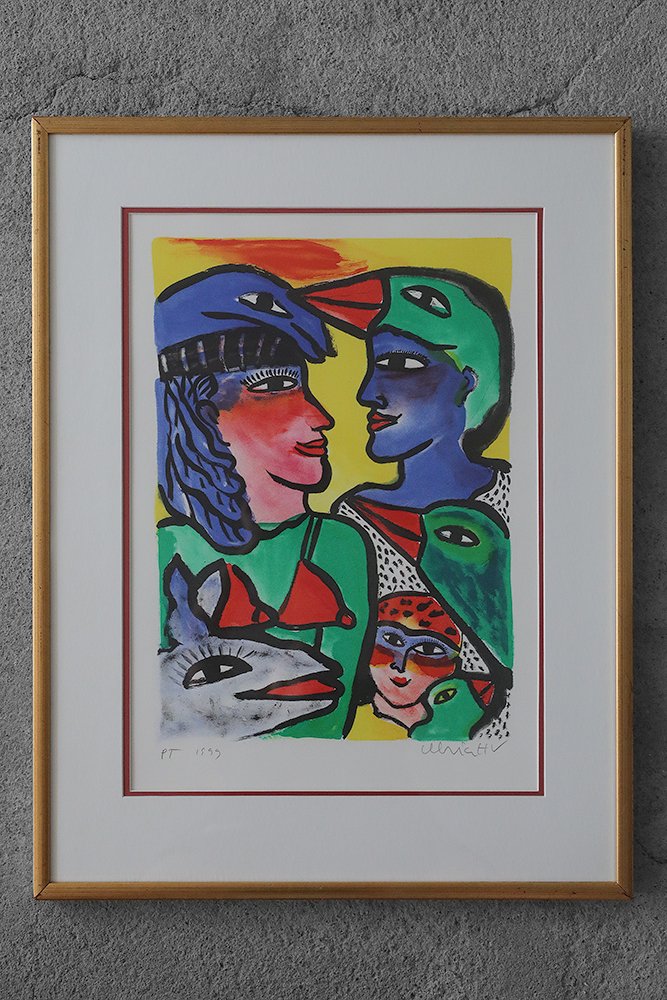 Ulrika Hydman Vallien, Composition of Figures, 1999, Color Lithography, Framed