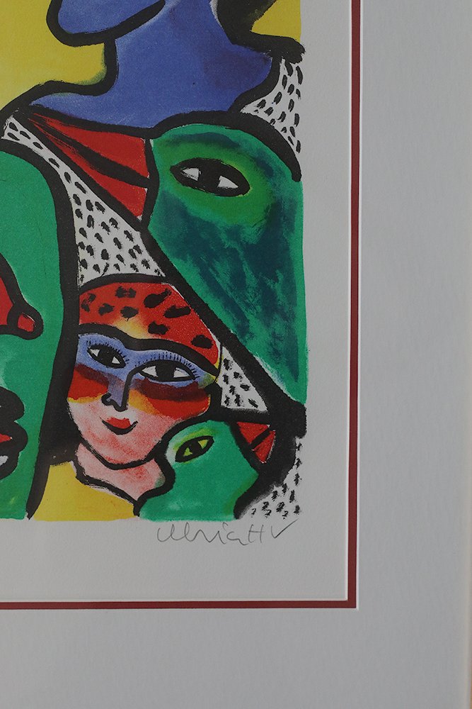 Ulrika Hydman Vallien, Composition of Figures, 1999, Color Lithography, Framed