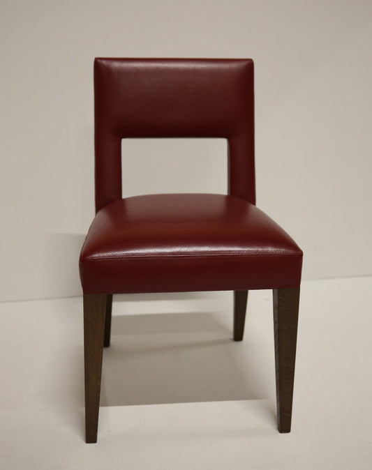 Ultra Comfortable Burgundy Leather Chair with Oak Legs and Hermès Premium Leather, France