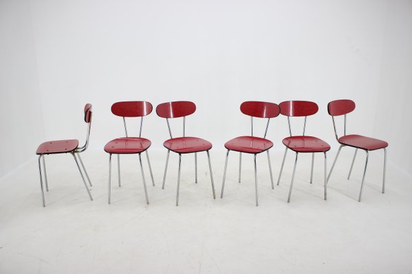 Umakart Chrome-Plated Dining Chairs, Czechoslovakia, 1960s, Set of 6-TZ-713059