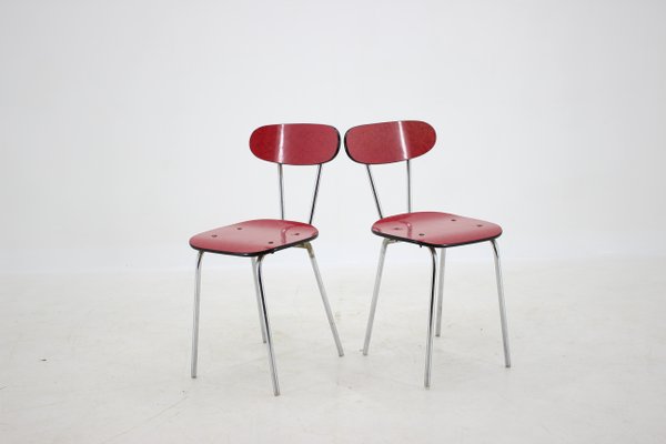 Umakart Chrome-Plated Dining Chairs, Czechoslovakia, 1960s, Set of 6-TZ-713059