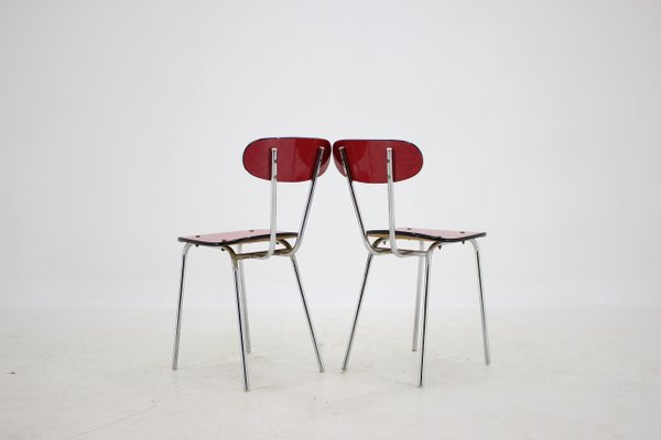 Umakart Chrome-Plated Dining Chairs, Czechoslovakia, 1960s, Set of 6-TZ-713059