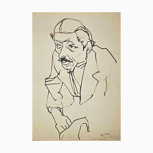 Umberto Maria Casotti, Portrait, Original Pen Drawing, 1947-ZCI-981035