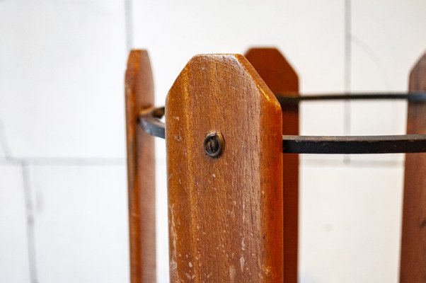 Umbrella Stand in Iron, Aluminum and Wood, 1950s-VCV-982428