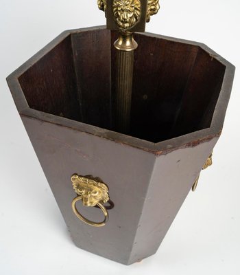 Umbrella Stand in Wood and Gilt Brass-WFS-2026623