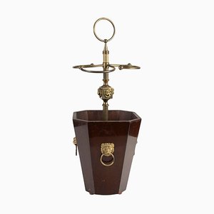 Umbrella Stand in Wood and Gilt Brass-WFS-2026623