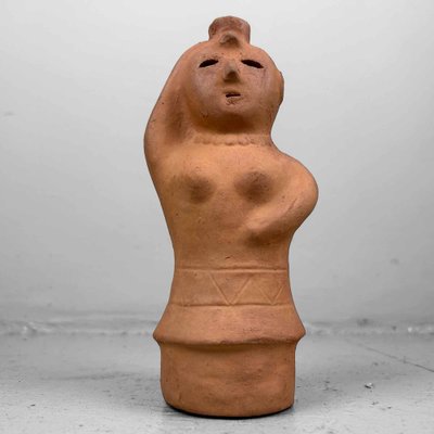 Unglazed Terracotta Figurine of Woman Carrying Water, Miyazaki, Japan, 1960s-DWL-1737131