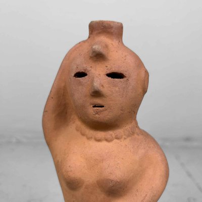 Unglazed Terracotta Figurine of Woman Carrying Water, Miyazaki, Japan, 1960s-DWL-1737131