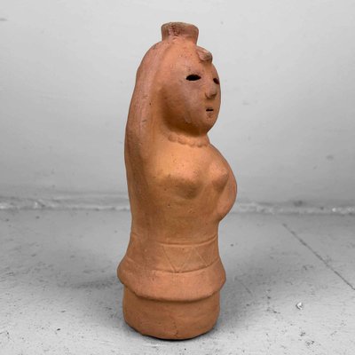 Unglazed Terracotta Figurine of Woman Carrying Water, Miyazaki, Japan, 1960s-DWL-1737131