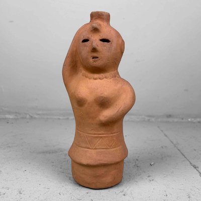 Unglazed Terracotta Figurine of Woman Carrying Water, Miyazaki, Japan, 1960s-DWL-1737131