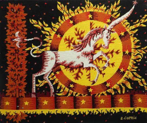 Unicorn Tapestry by Alain Cornic, 1960s-ARU-656904