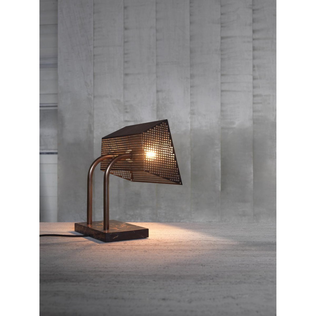 Unique Trapèze Table Lamp Marble Base by Koen Van Guijze