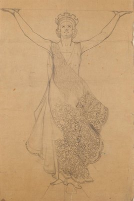 Unknown - Allegory - Original Pencil on Paper - 20th Century-ZCI-872168