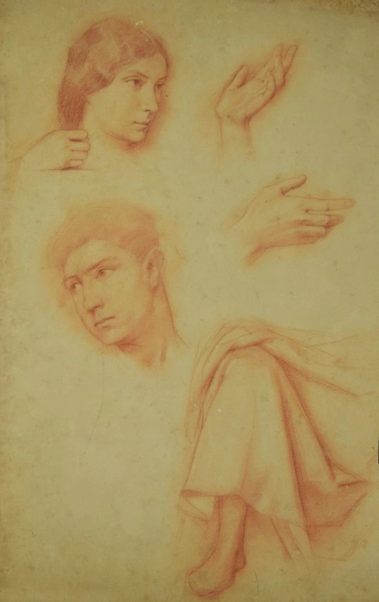 Unknown, Anatomical Studies, Pencil Drawing, 19th-Century