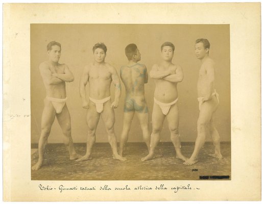 Unknown, Ancient Portrait of Japanese Gymnasts, Albumen Print, 1880s-1890s-ZCI-937905