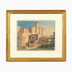 Unknown, Ancient Roman Farm Estate, Original Ink & Watercolor, 1840s-ZCI-1379527