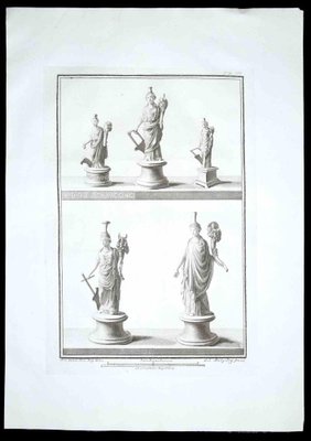 Unknown, Ancient Roman Statues, Original Etching, 1700s-ZCI-1383089