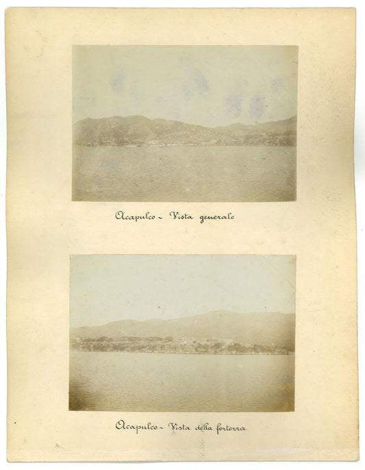 Unknown, Ancient Views of Acapulco, Landscape in Guatemala, Vintage Photos, 1880s, Set of 3