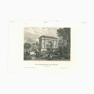 Unknown, Augustus Arch, Original Lithograph on Paper, Mid-19th-Century-ZCI-957028