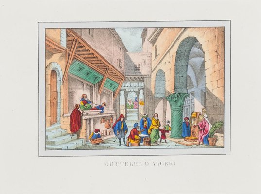 Unknown, Bazaar In Algeria, Lithograph, 1846-ZCI-871363