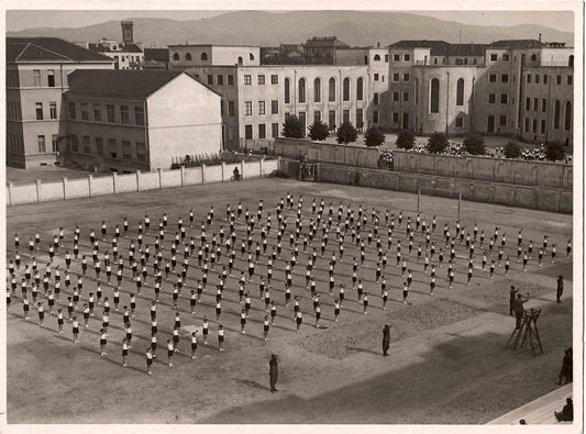 Unknown, Boys in Lines of Practice, Vintage B/W Photo, 1930s