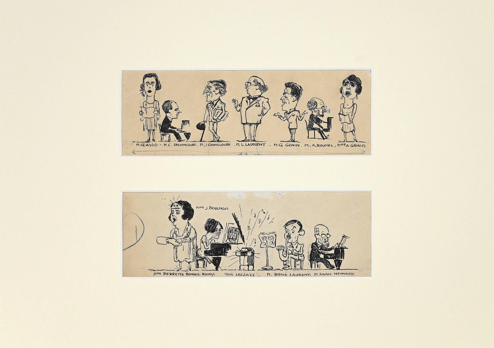 Unknown, Caricatures, China Ink, 20th Century