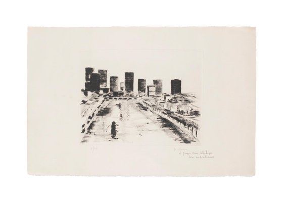 Unknown - Cityscape - Original Etching signed "Marra" - 20th century-ZCI-871289