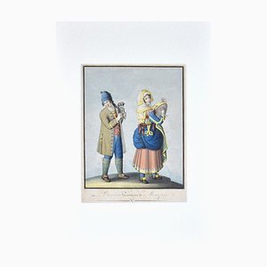 Unknown - Costume of Bisaccia - Original Ink and Watercolor on Paper - 1830 Ca.-ZCI-834547