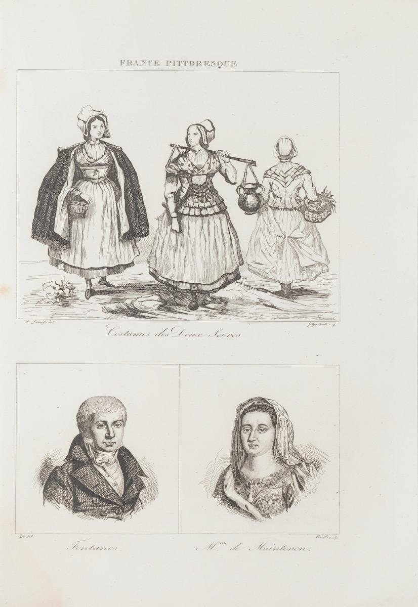 Unknown, Costumes and Portraits, Lithograph, 19th Century