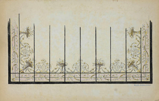 Unknown, Decoration, Pen Drawing Signed E.Duc, 1890s