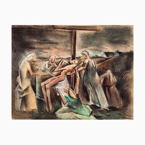 Unknown, Deposition of Christ, Mixed Media on Paper, 20th Century-ZCI-1775985