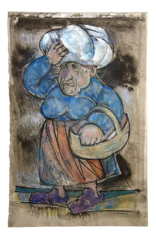 Unknown, Figure, Mixed Media Signed Sandrin, Early 20th Century