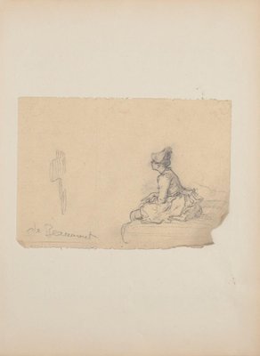 Unknown - Figure - Original Pencil on Paper After G.h. De Beaumont - Early 20th Century-ZCI-872322