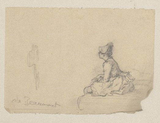 Unknown - Figure - Original Pencil on Paper After G.h. De Beaumont - Early 20th Century-ZCI-872322