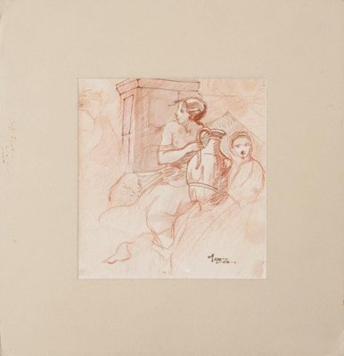 Unknown, Figures, Pastel Drawing, Early 20th Century-ZCI-903152