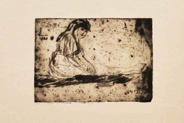 Unknown - Girl - Original Etching - Early 20th Century-ZCI-872391