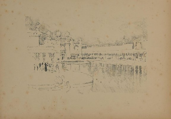 Unknown, Grand Hotel, Original Pencil Drawing, Mid,20th Century-ZCI-891994