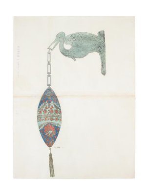 Unknown - Lamp - Original Ink and Watercolor - Late 19th Century-ZCI-836379