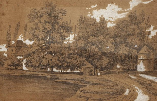 Unknown - Landscape - Original Drawing on Paper - Mid-19th Century-ZCI-871680