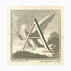 Unknown, Letter of the Alphabet A, Etching, 18th Century-ZCI-1770129