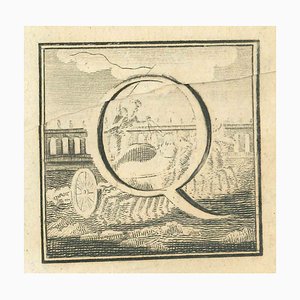 Unknown, Letter of the Alphabet Q, Etching, 18th Century-ZCI-1770123