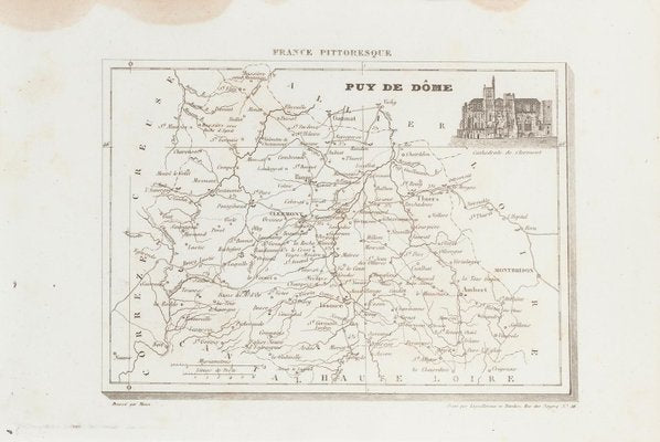 Unknown - Map of Puy De Dome - Original Etching - 19th Century-ZCI-872091