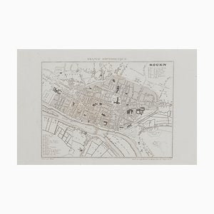 Unknown, Map of Rouen, Original Etching, 19th Century-ZCI-891003