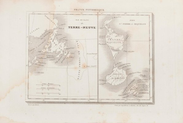 Unknown - Map of Terre Neuve - Original Etching - 19th Century-ZCI-872100