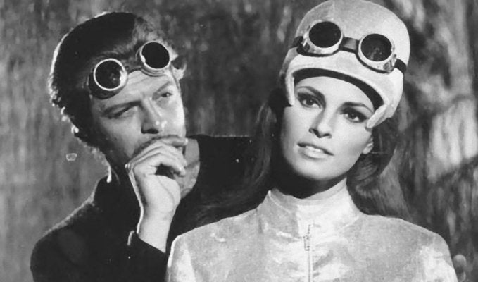 Unknown, Marcello Mastroianni and Raquel Welch, Vintage Black & White Photograph, 1966-ZCI-941527