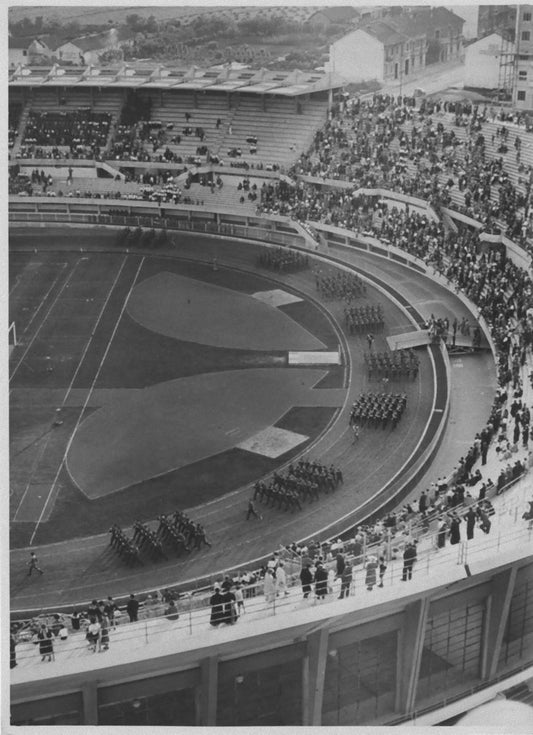 Unknown, March in the Municipal Stadium, Vintage Black & White Photo, 1930s