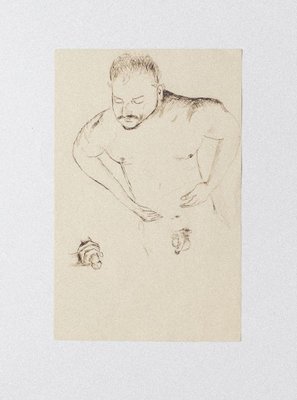 Unknown - Nude Man - Original Pen and Pencil on Paper - 1930 Ca.-ZCI-835679