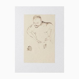 Unknown - Nude Man - Original Pen and Pencil on Paper - 1930 Ca.-ZCI-835679